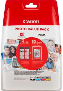 Canon CLI581XL Bk/C/M/Y + hartie foto